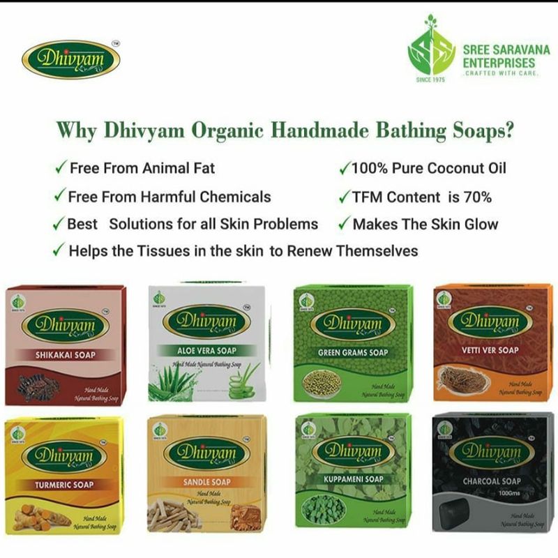 Dhivyam Soaps,
Oil based bar soaps